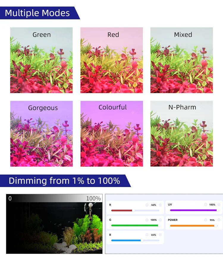 WEEK AQUA USB Nano Aquarium Light — Full Spectrum LED Plant Grow Light for Micro Landscape