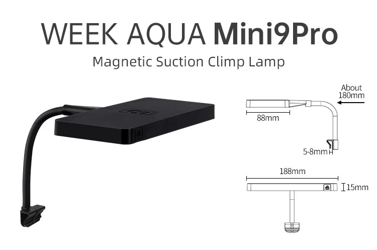 WEEK AQUA USB Nano Aquarium Light — Full Spectrum LED Plant Grow Light for Micro Landscape