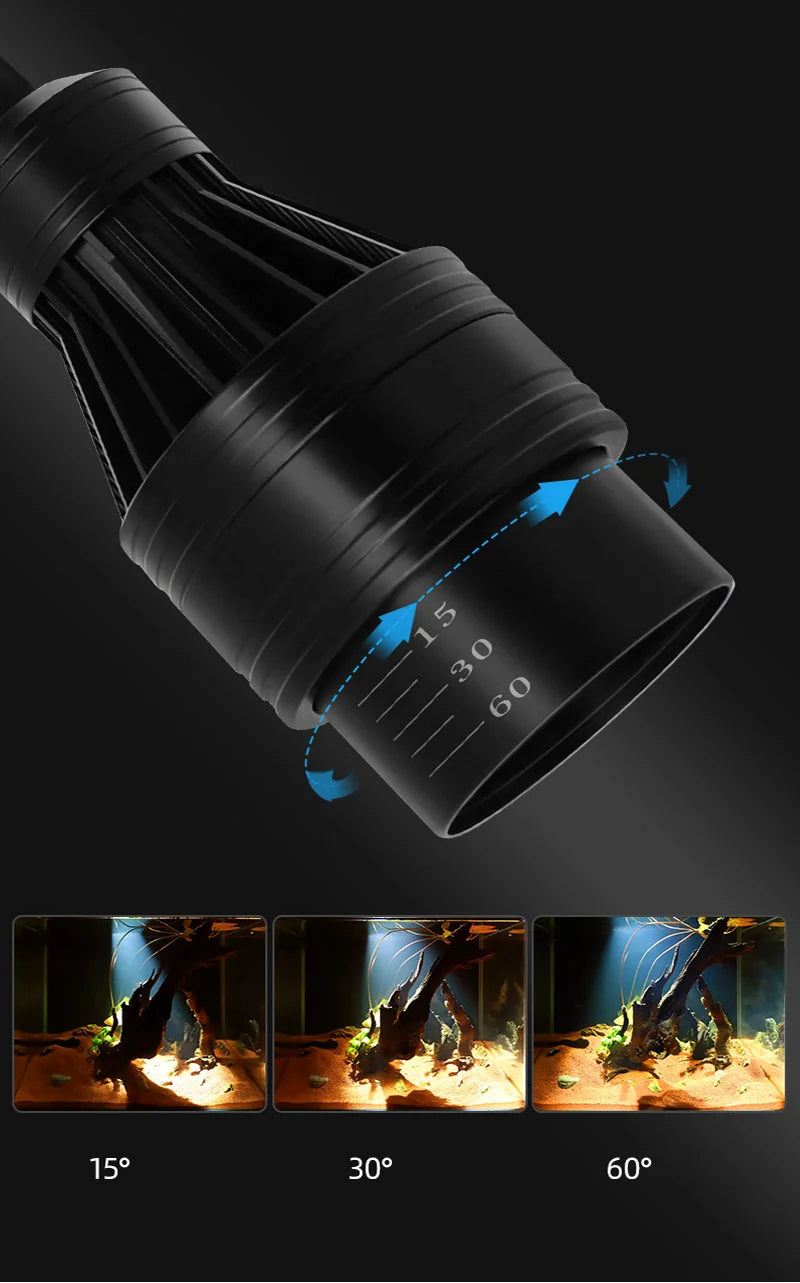 Aquarium Spotlight LED — Adjustable Focus Plant Grow Light for Glass Terrarium
