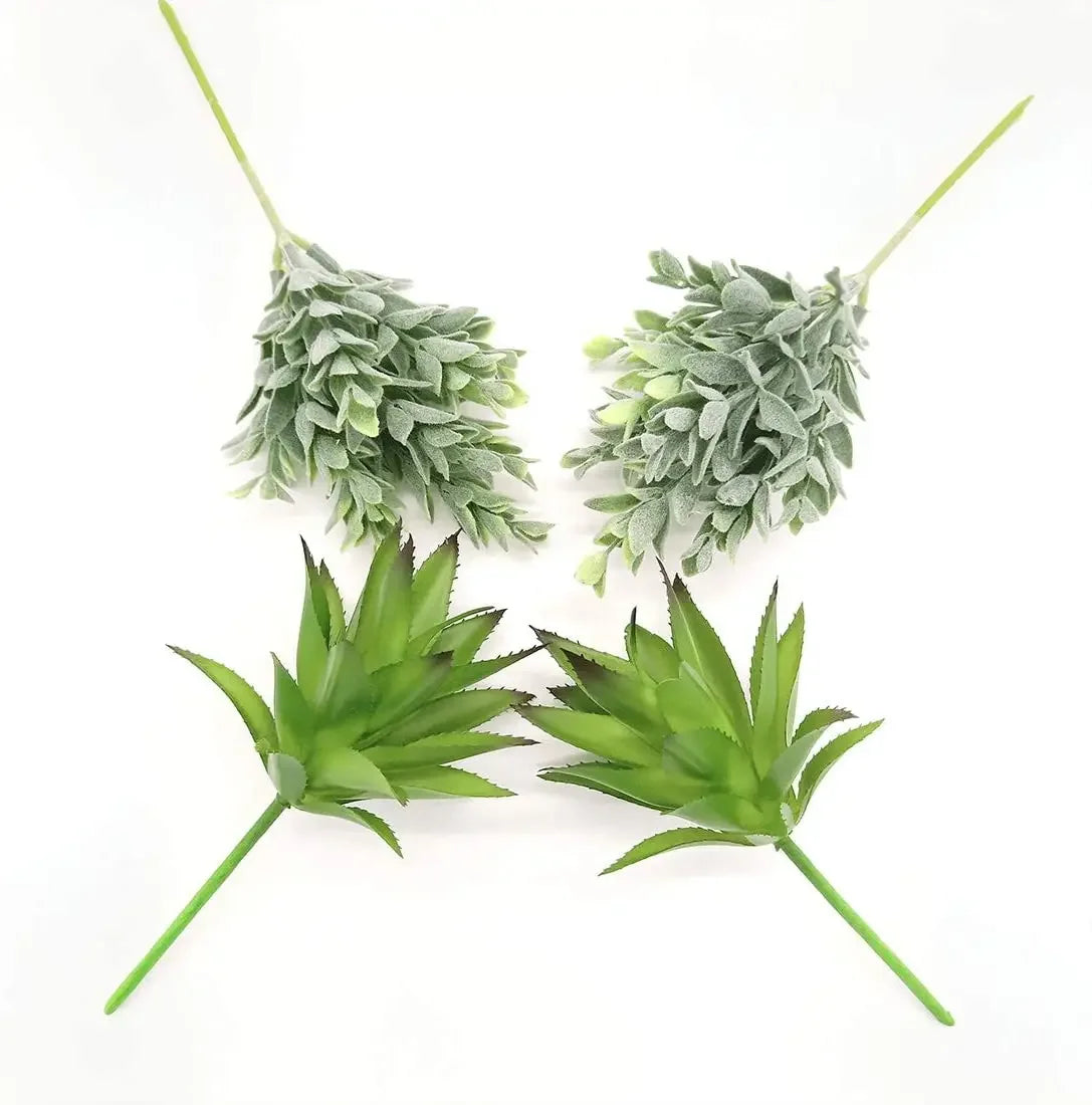 Artificial Air Plants 4 Pack — Faux Tillandsia for Glass Terrarium Decor