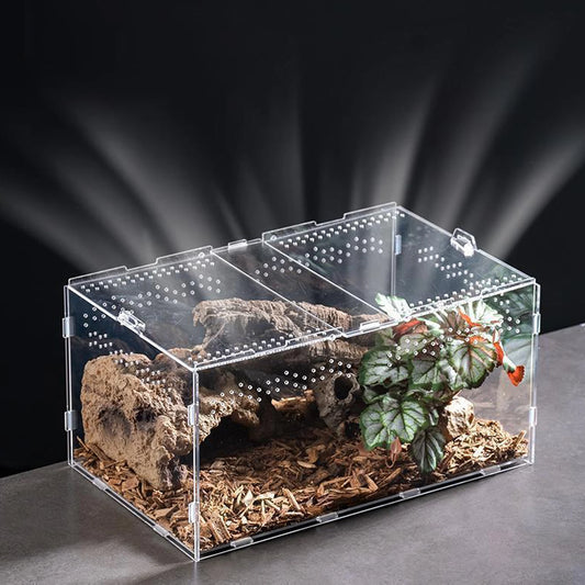 Acrylic Reptile Terrarium Breeding Box — Nano Arboreal Tarantula Enclosure for Bearded Dragon & Reptiles