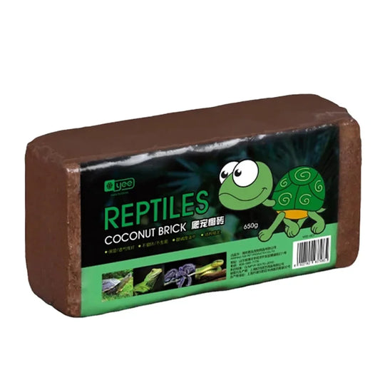 Coconut Fiber Brick Reptile Substrate — Natural Coir with Sphagnum Moss for Turtle & Terrarium