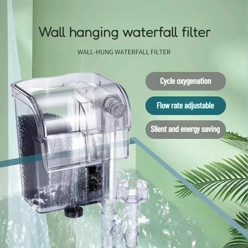 Hanging Aquarium Waterfall Filter — USB Mini Pump for Small Fish Tank Cleaning