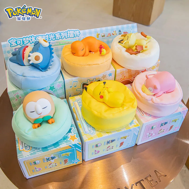 Pokemon Sleeping Figures — Pikachu, Meowth, Rowlet & Charmander Starry Dream Series (6 Styles)
