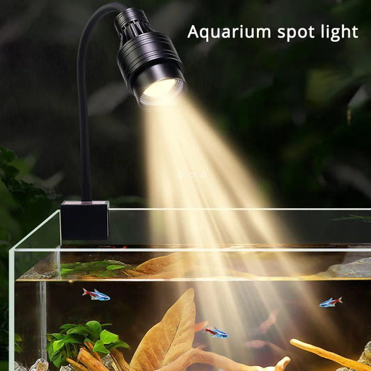 Aquarium Spotlight LED — Adjustable Focus Fish Tank & Reptile Plant Grow Lamp (7W/17W)