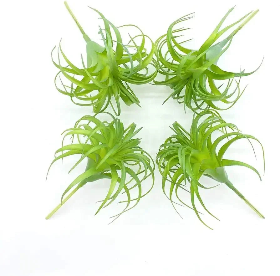 Artificial Air Plants 4 Pack — Faux Tillandsia for Glass Terrarium Decor