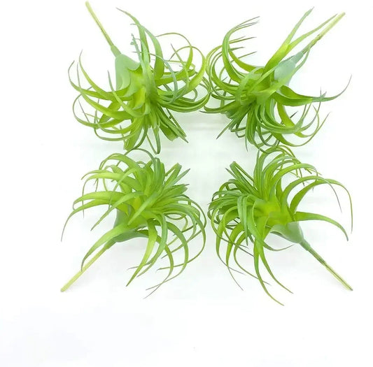 Artificial Air Plants for Terrarium — Faux Tillandsia Bromeliads for Home Decor (4 Pack)