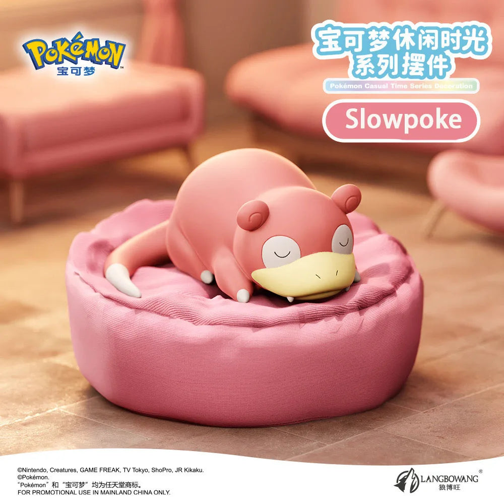Pokemon Casual Time Figures — Pikachu, Munchlax, Slowpoke, Rowlet & Charmander Sleeping Kawaii Toys (6 Styles)