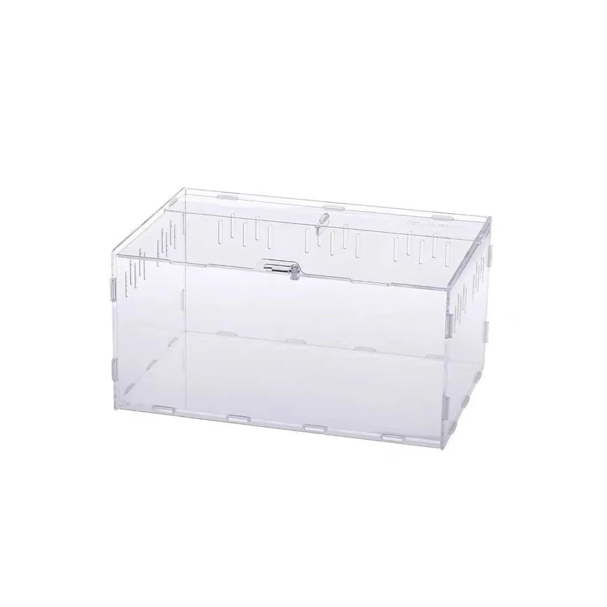 Acrylic Mini Reptile Tank — Transparent Terrarium with Locking Latch for Tarantula, Isopod & Roach