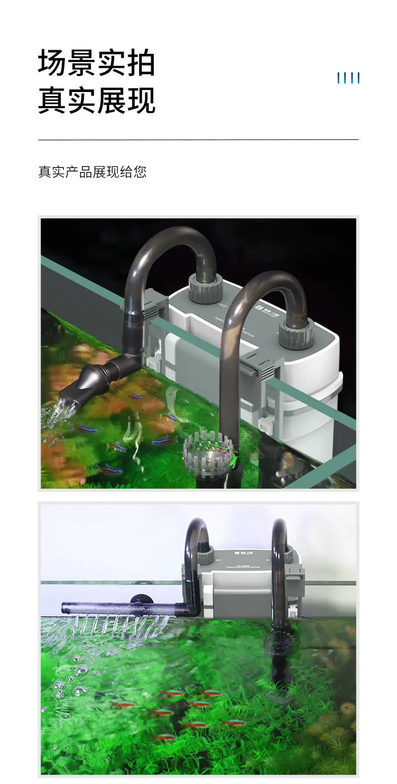 Wall-Mounted Fish Tank Waterfall Filter — External Hanging Water Pump & Oil Film Remover