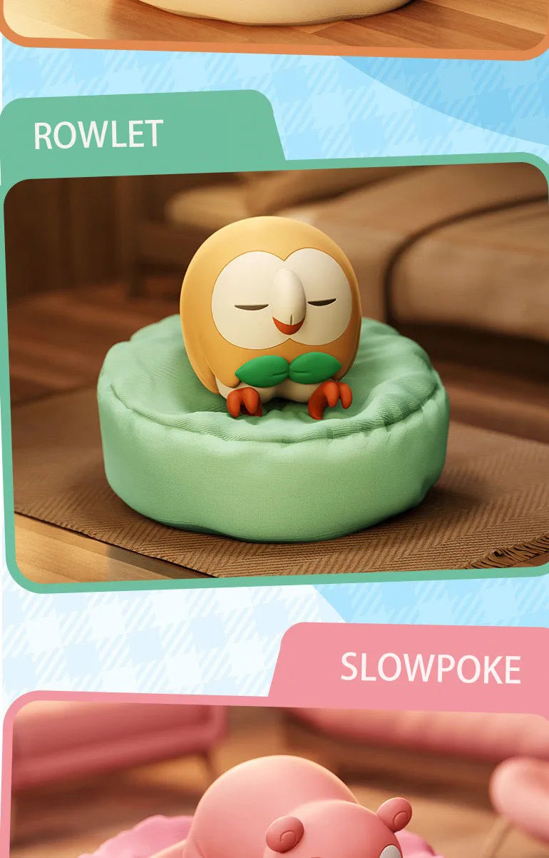 Pokemon Casual Time Figures — Pikachu, Munchlax, Slowpoke, Rowlet & Charmander Sleeping Kawaii Toys (6 Styles)