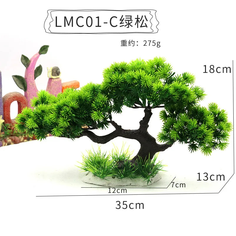 Aquarium Simulation Plants & Ornaments — Plastic Water Plants for Fish Tank Landscaping
