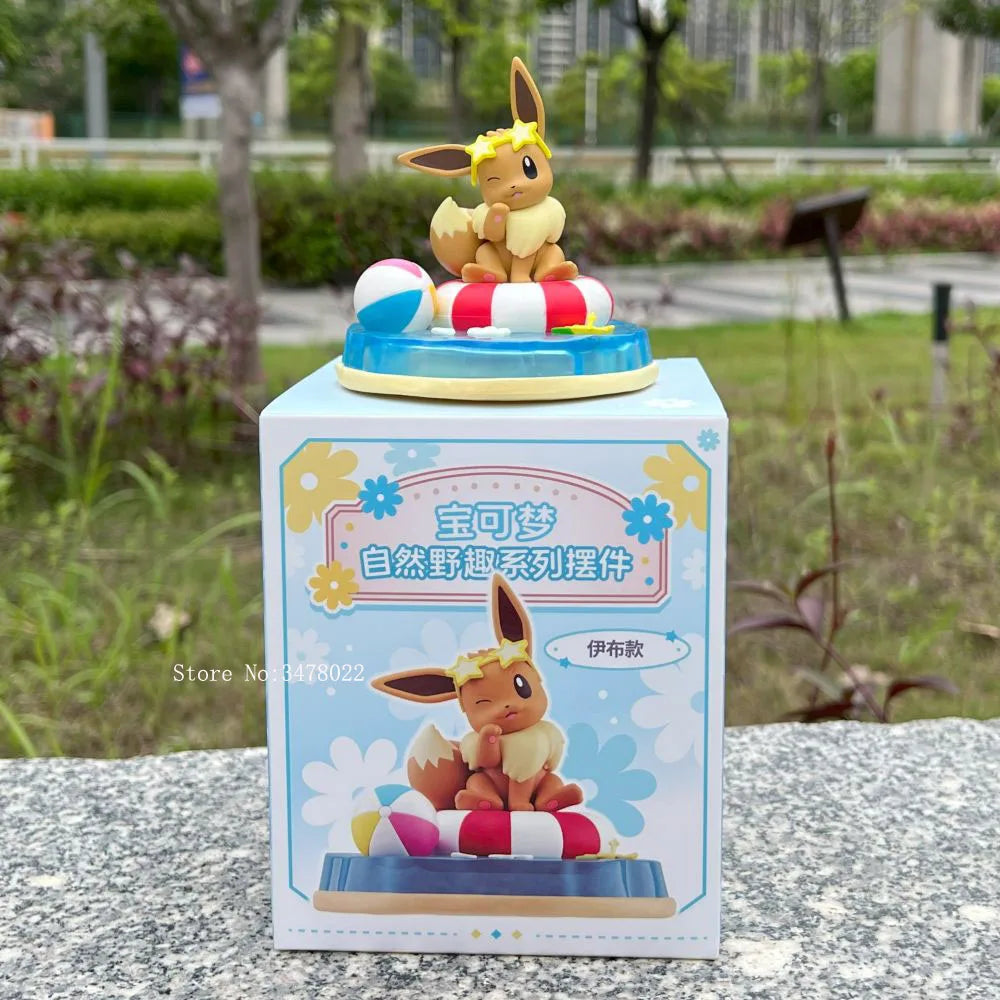 Original Pokemon Natural Fun Figures — Psyduck, Pikachu, Eevee, Meowth & Bulbasaur PVC Kawaii Dolls