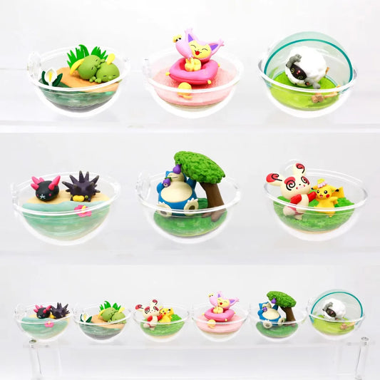 Pokemon Terrarium Happy Play Miniature Scene Blind Box — Pikachu, Snorlax, Meowth & More