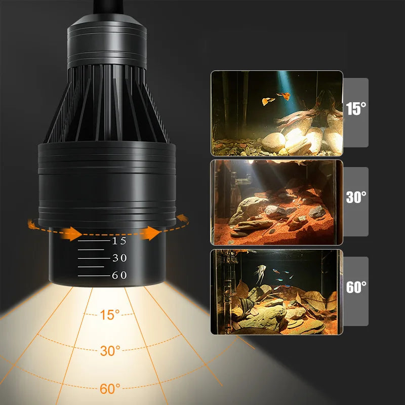 Aquarium Spotlight LED — Adjustable Focus Plant Grow Light for Glass Terrarium