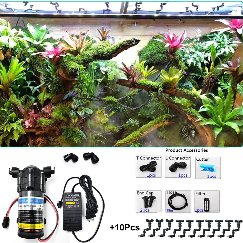 Reptile Terrarium Fogger — Silent Misting Spray System & Rainforest Nebulizer for Reptiles