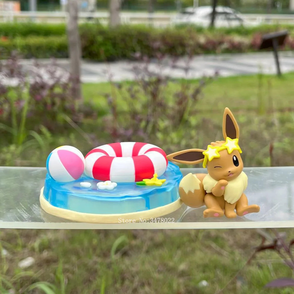 Original Pokemon Natural Fun Figures — Psyduck, Pikachu, Eevee, Meowth & Bulbasaur PVC Kawaii Dolls